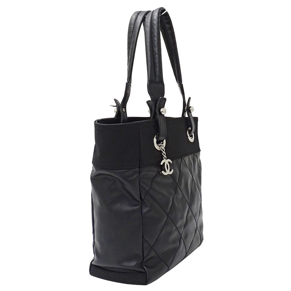 Chanel Paris Biarritz Tote Black Silver — view 4