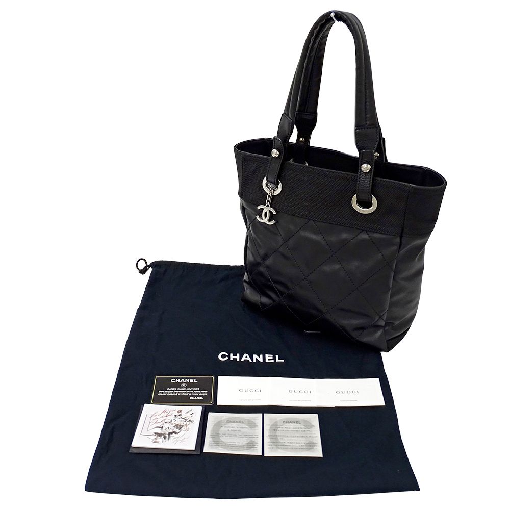 Chanel Paris Biarritz Tote Black Silver — view 8