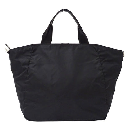 Prada Tote Shoulder Bag 2-Way Nylon Black Logo Large — view 2