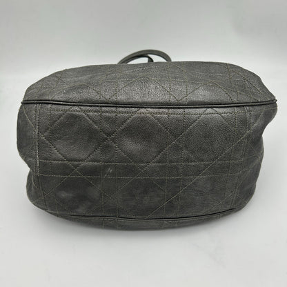 Dior Cannage Shoulder Bag Tote Leather Silver — view 8
