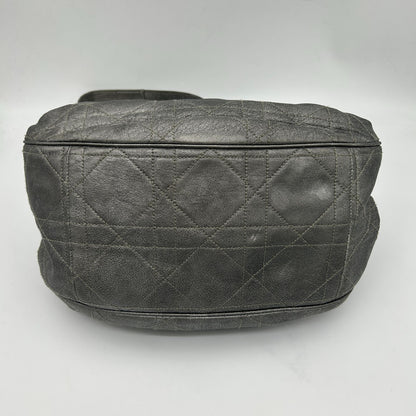 Dior Cannage Shoulder Bag Tote Leather Silver — view 5