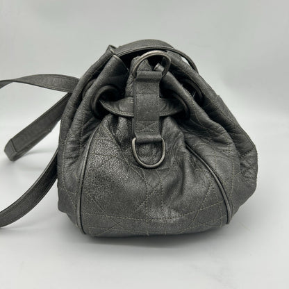 Dior Cannage Shoulder Bag Tote Leather Silver — view 4