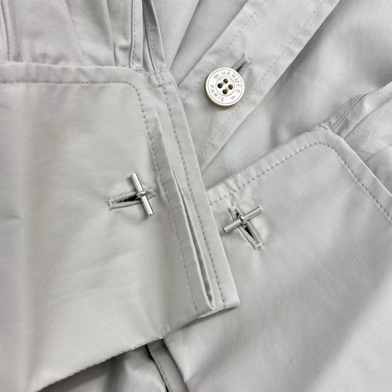 Hermes Trench Coat with Belt Gray — view 6