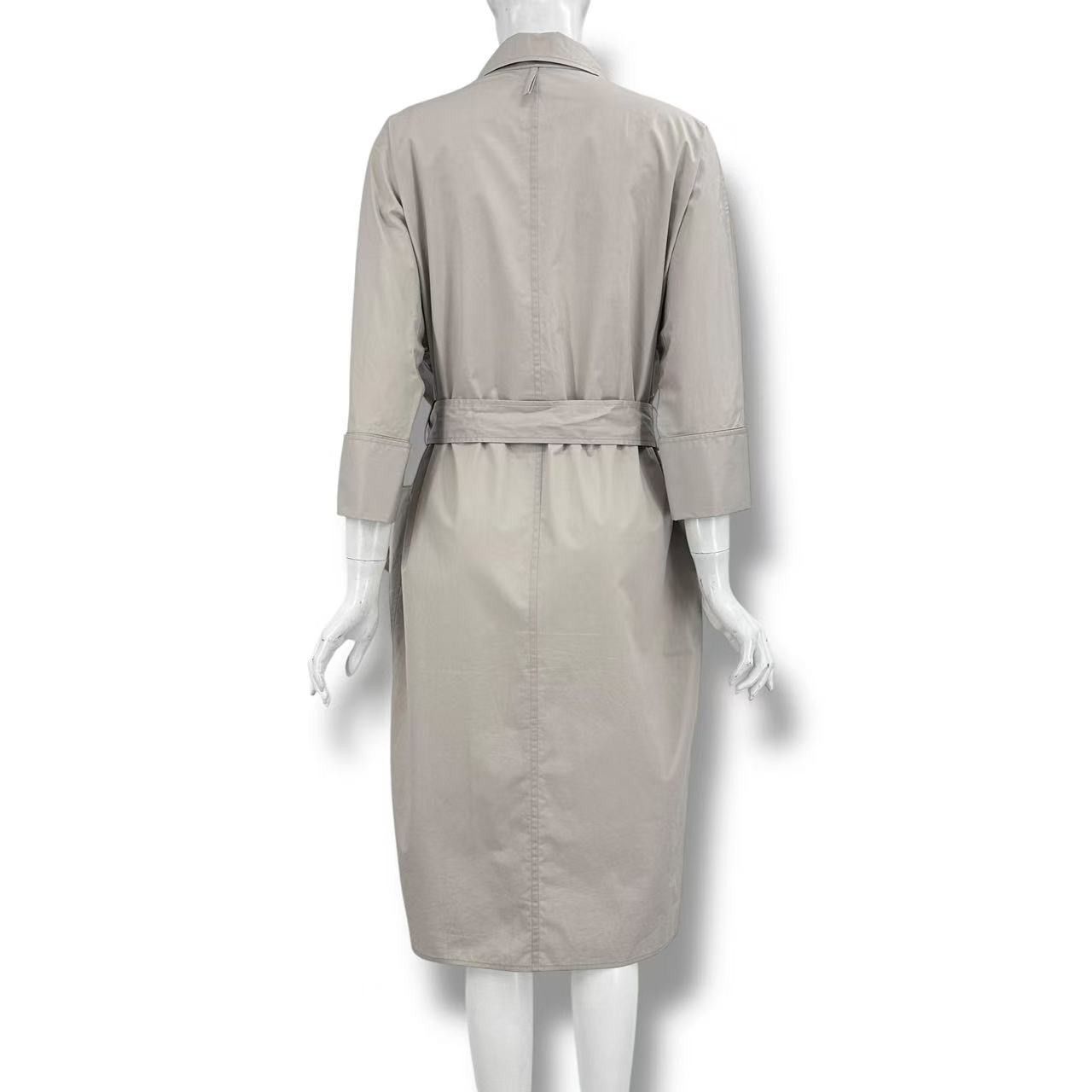Hermes Trench Coat with Belt Gray