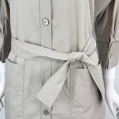 Hermes Trench Coat with Belt Gray