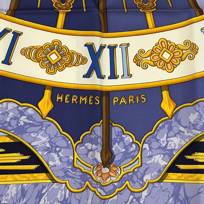 Hermes Scarf Carre 90 Carpe Diem Enjoy Your Day Silk Purple Blue Multicolor — view 3