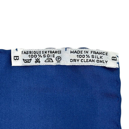 Hermes Scarf Carre 90 la Promenade de Longchamps Walk to Long Chien Silk Blue — view 5