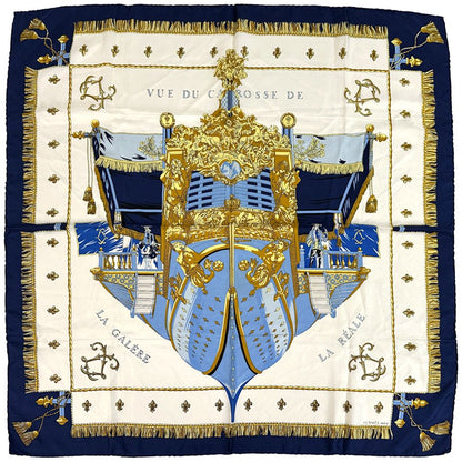 Hermes Scarf Vue du Carrosse de la Galere la Reale Queen's Coronation Carre 90