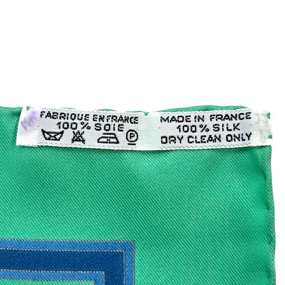 Hermes Scarf Carre 90 le Temps Des Marionnettes Marionette Time Silk Green — view 6
