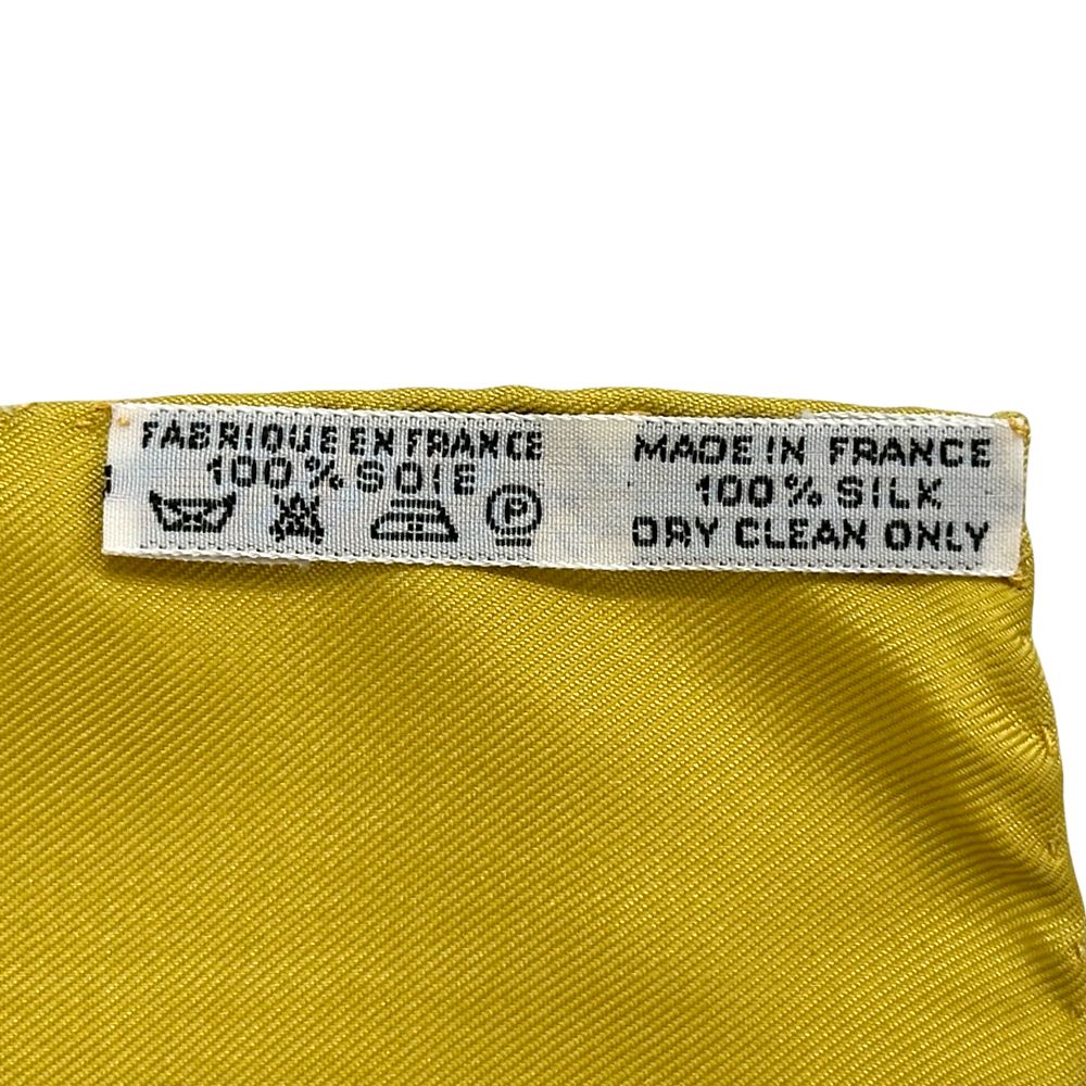 Hermes Scarf Carre 90 le Mors a la Conetable Silk Yellow Multicolor Horse — view 5