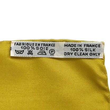 Hermes Scarf Carre 90 le Mors a la Conetable Silk Yellow Multicolor Horse — view 5