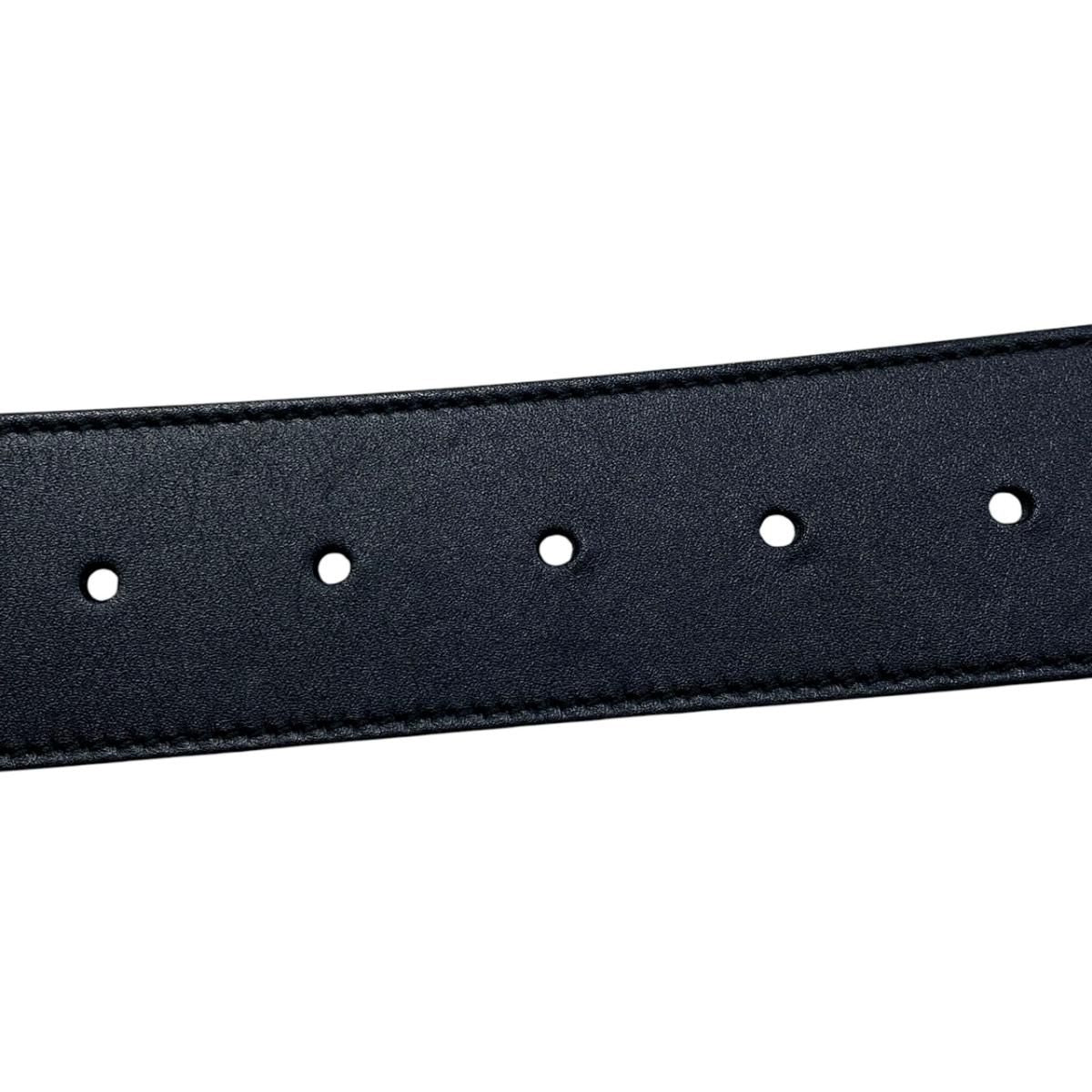 Gucci Belt GG Emblem Wide Leather Double Black Gold — view 6