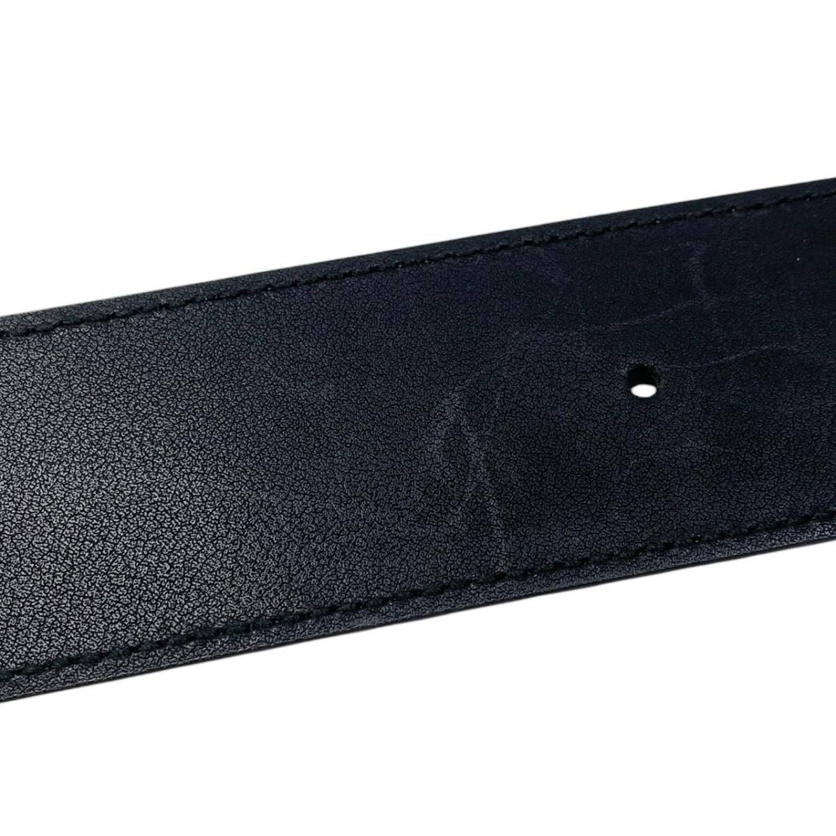 Gucci Belt GG Emblem Wide Leather Double Black Gold — view 8