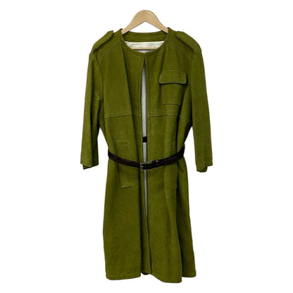 Prada Coat S Green Long Sleeve Nubuck Autumn Winter