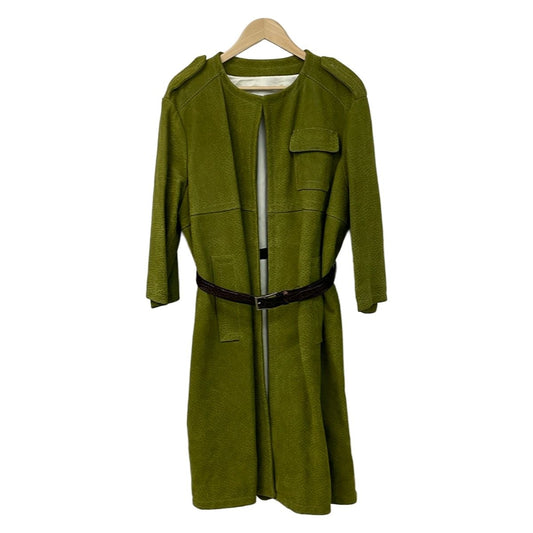 Prada Coat S Green Long Sleeve Nubuck Autumn Winter
