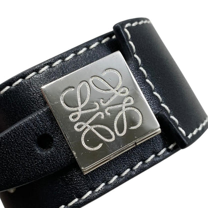 Loewe Bracelet Anagram Logo 110.10.024 Calfskin Black Brown Silver — view 3