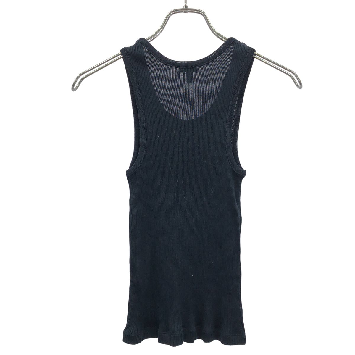 Loewe Anagram Silk Ribbed Tank Top Navy — view 2