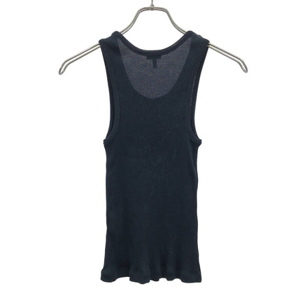 Loewe Anagram Silk Ribbed Tank Top Navy — view 2