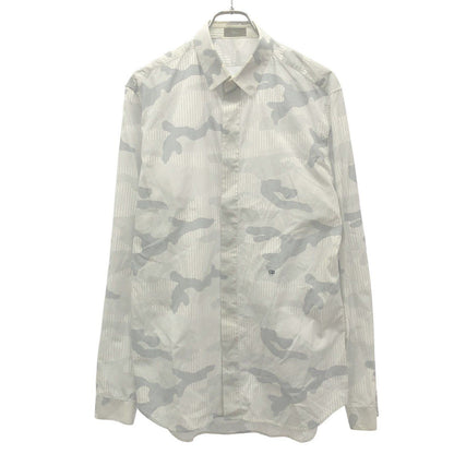 Dior Homme Fly Front Camouflage Shirt White Gray 41