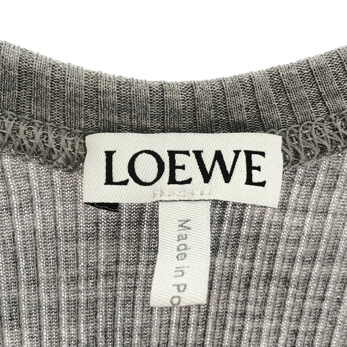 Loewe Anagram Silk Ribbed Tank Top Gray — view 3