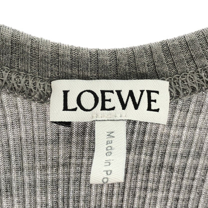 Loewe Anagram Silk Ribbed Tank Top Gray — view 3