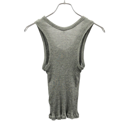 Loewe Anagram Silk Ribbed Tank Top Gray — view 2