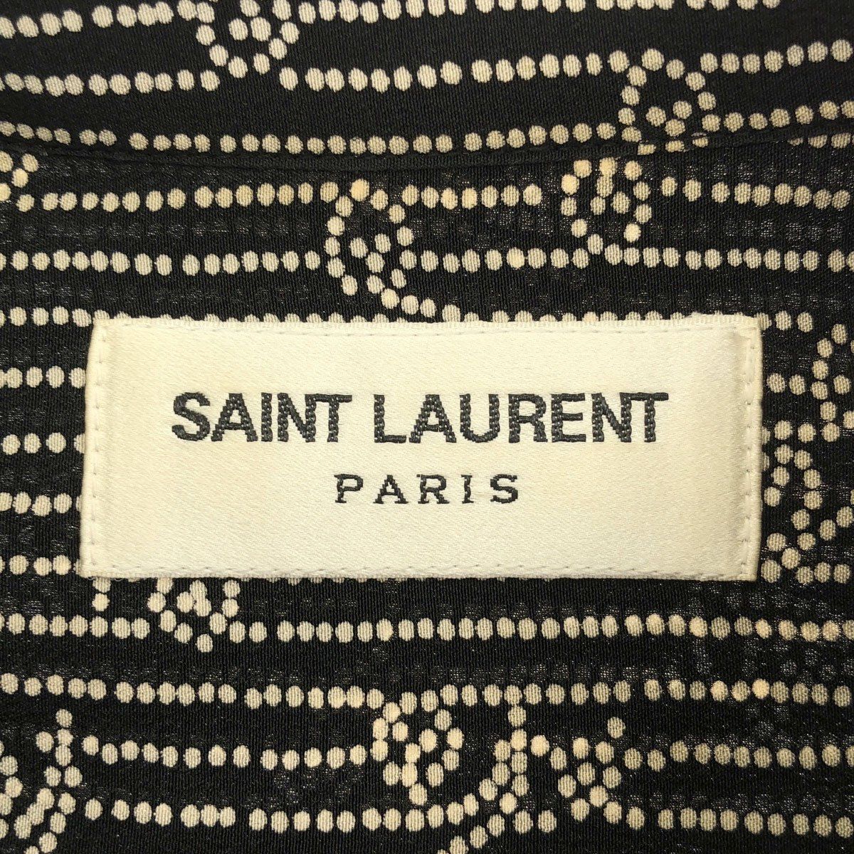 Saint Laurent Paris Short Sleeve Silk Shirt Black 36 — view 3