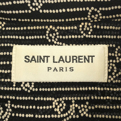 Saint Laurent Paris Short Sleeve Silk Shirt Black 36 — view 3