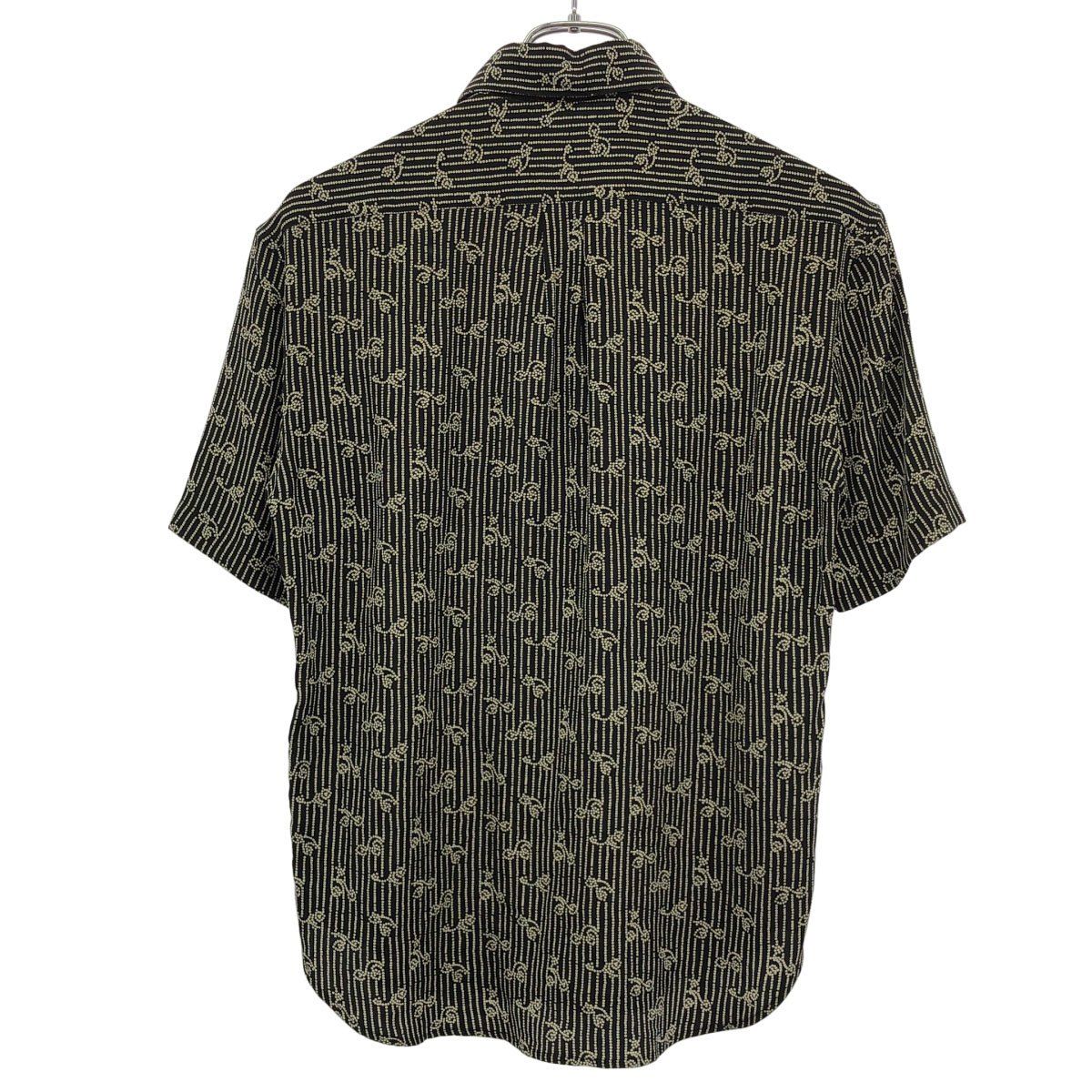 Saint Laurent Paris Short Sleeve Silk Shirt Black 36 — view 2