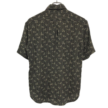 Saint Laurent Paris Short Sleeve Silk Shirt Black 36 — view 2