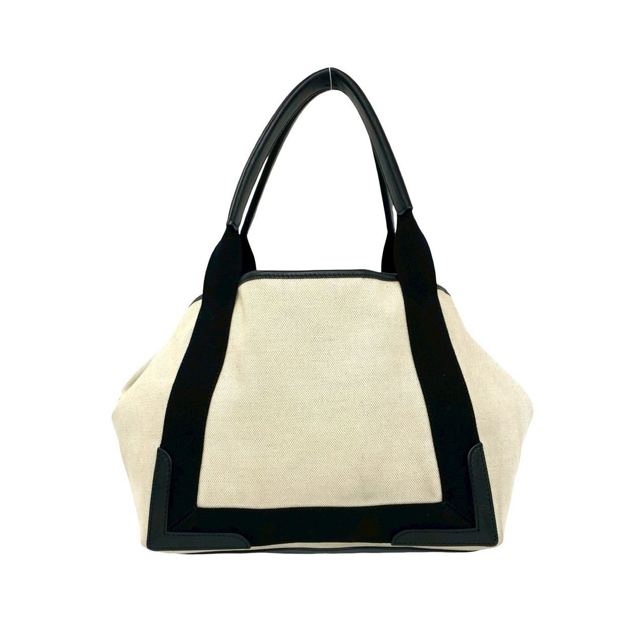 Balenciaga Navy Cabas Canvas Leather Tote Black Ivory — view 3