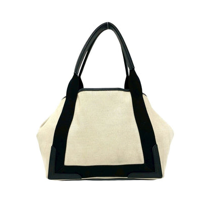Balenciaga Navy Cabas Canvas Leather Tote Black Ivory — view 3