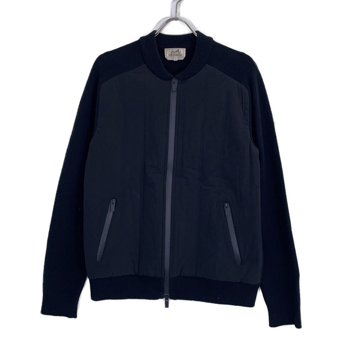 Hermes Wool Cashmere Trim Zip Up Jacket