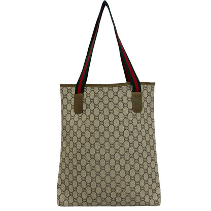 Gucci Vintage Sherry Line Plus Logo GG Pattern Leather Tote Brown — view 3