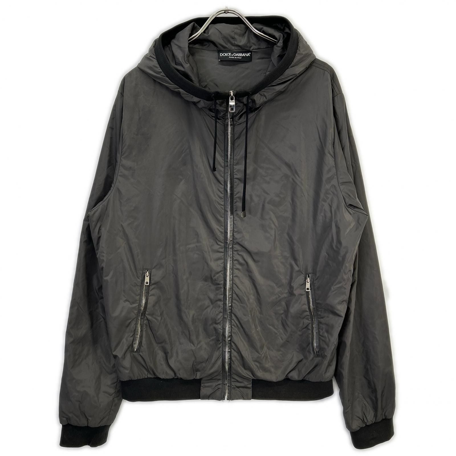 Dolce & Gabbana Khaki Zip Up Nylon Hoodie 52