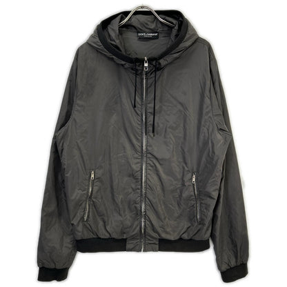 Dolce & Gabbana Khaki Zip Up Nylon Hoodie 52