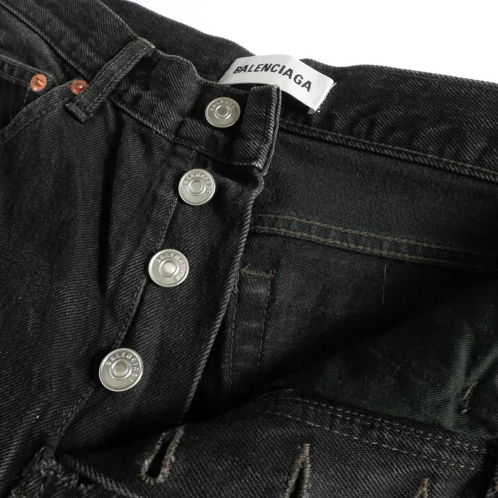 Balenciaga Straight Denim Pants Jeans 27 Black — view 6