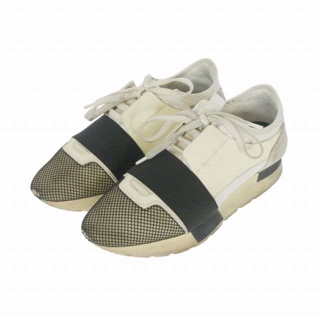 Balenciaga Matelasse Runner Contrast Low Cut Sneakers Mesh Shoes 37 White