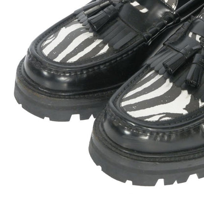 Celine Zebra Pattern Tassel Loafers Leather Shoes 42 Black — view 4