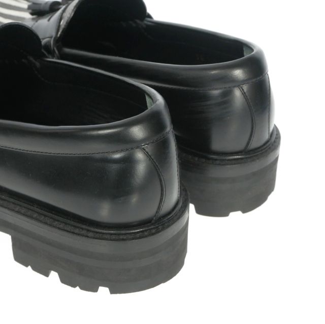 Celine Zebra Pattern Tassel Loafers Leather Shoes 42 Black — view 5