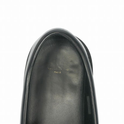Celine Zebra Pattern Tassel Loafers Leather Shoes 42 Black — view 6