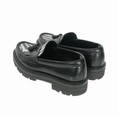 Celine Zebra Pattern Tassel Loafers Leather Shoes 42 Black — view 2