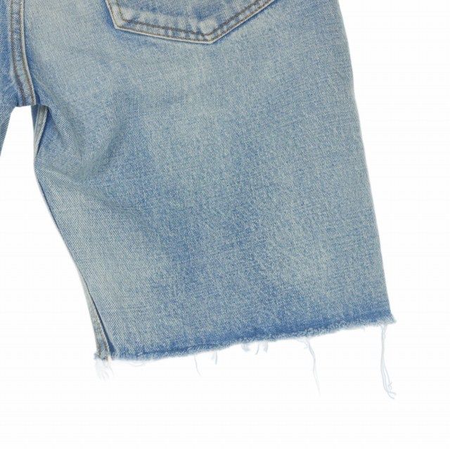 Balenciaga Cutoff Denim Shorts Jeans Button Fly 28 Indigo — view 6