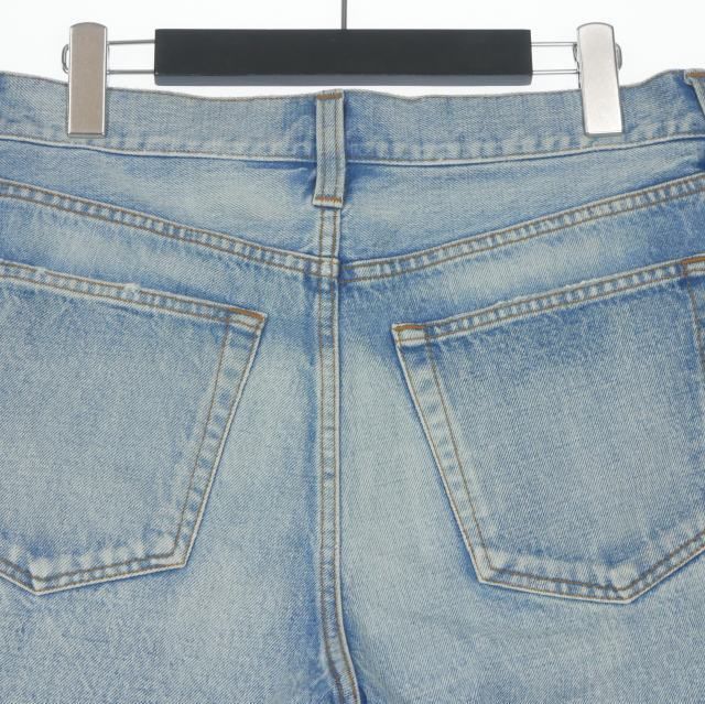 Balenciaga Cutoff Denim Shorts Jeans Button Fly 28 Indigo — view 5