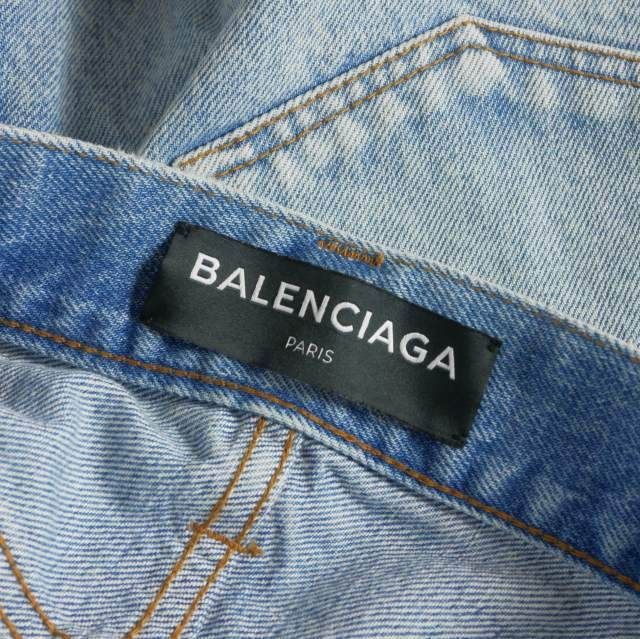 Balenciaga Cutoff Denim Shorts Jeans Button Fly 28 Indigo — view 7