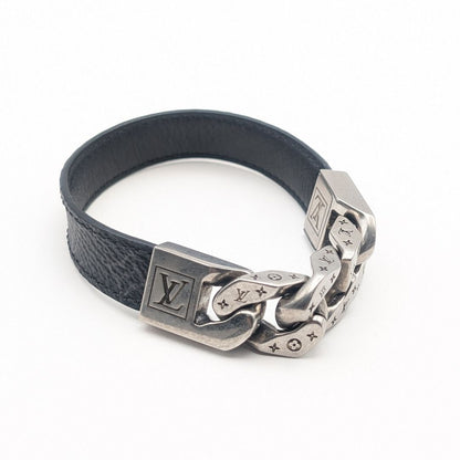 Louis Vuitton Bracelet Chain Monogram Eclipse Silver