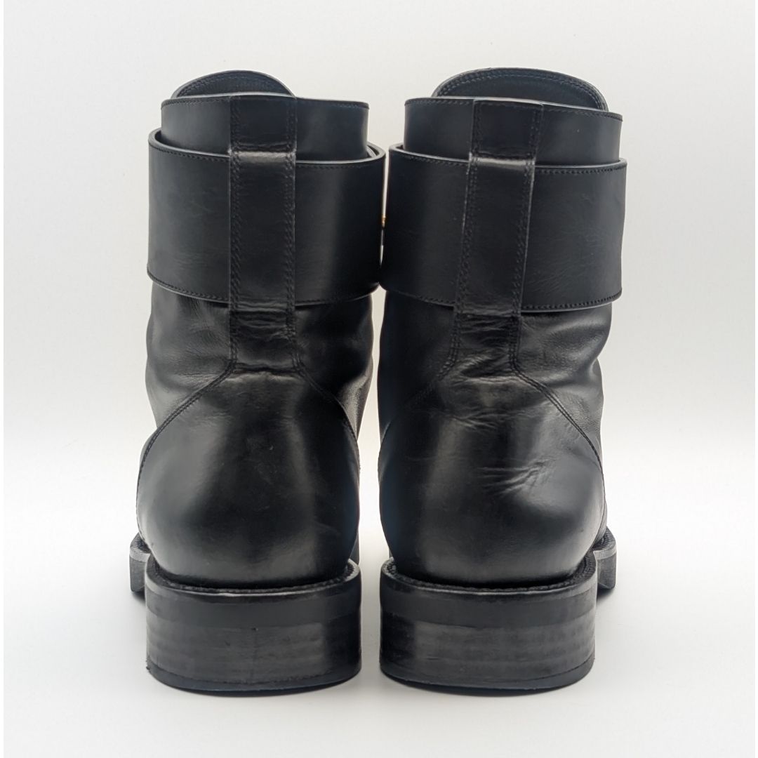 Louis Vuitton Wonderland Line Leather Flat Ranger Boots Black Twist Shoes — view 5