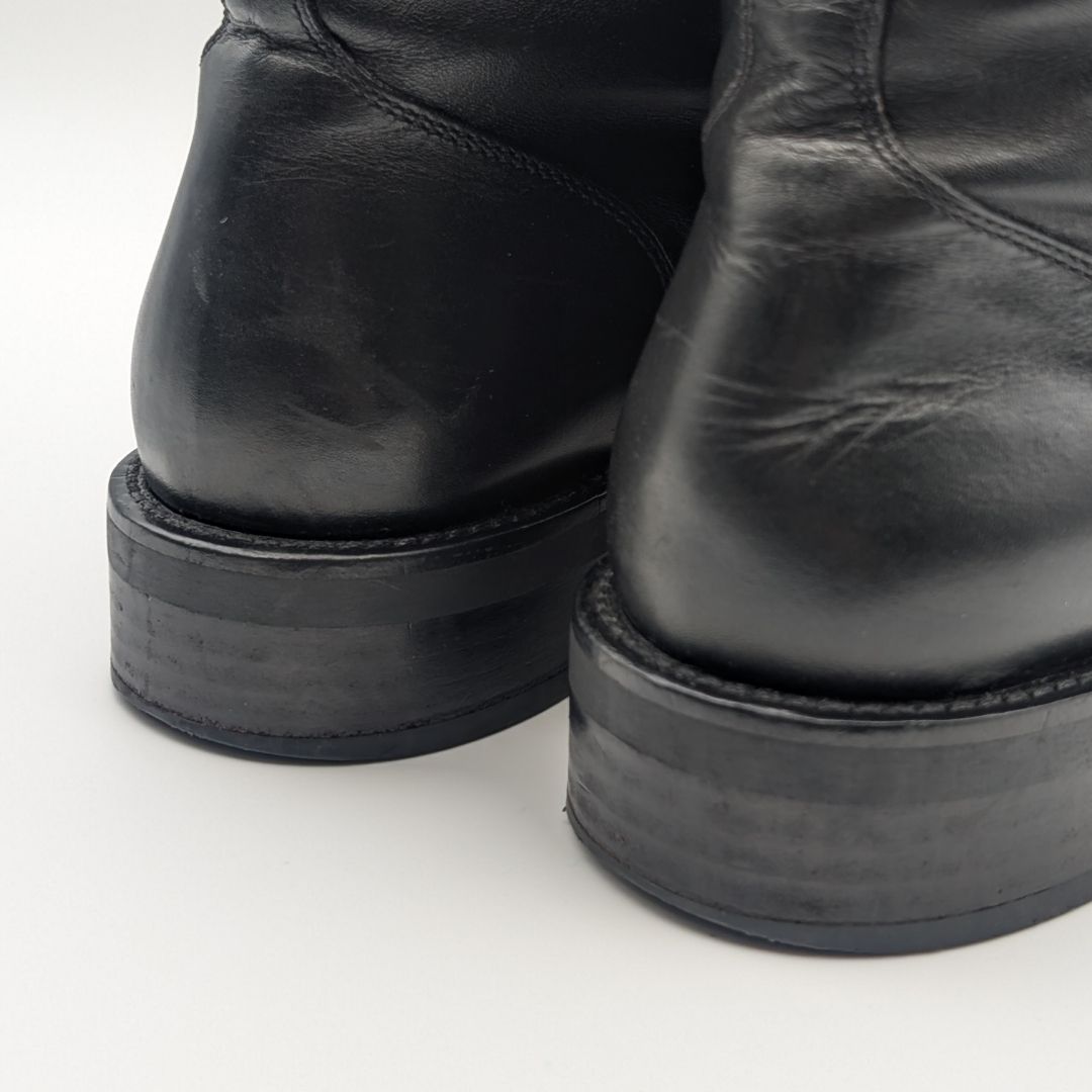 Louis Vuitton Wonderland Line Leather Flat Ranger Boots Black Twist Shoes — view 7