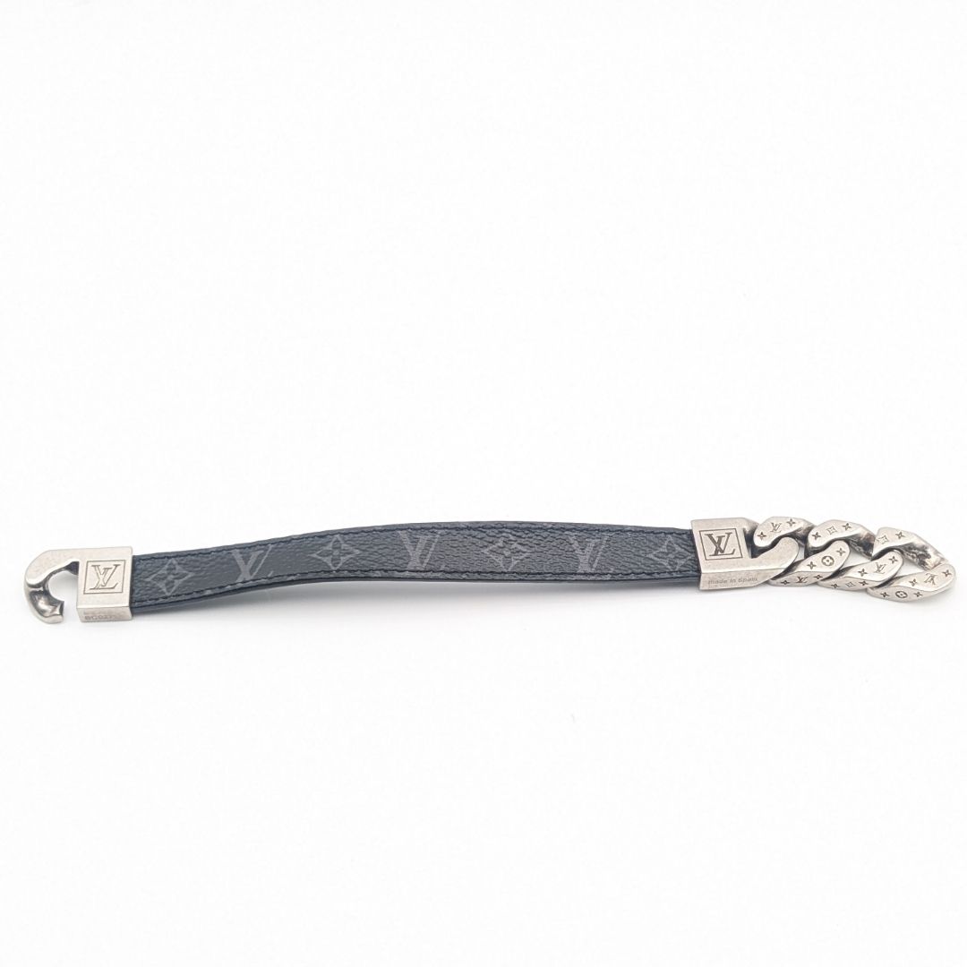 Louis Vuitton Bracelet Chain Monogram Eclipse Silver — view 4