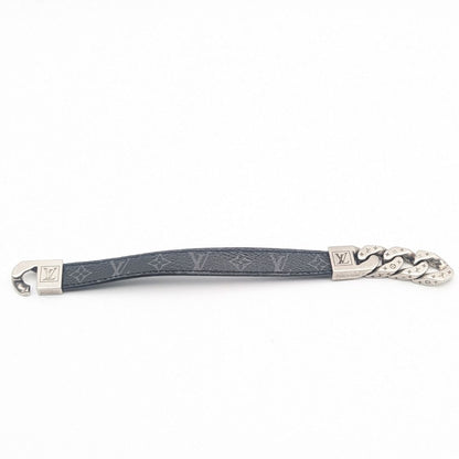 Louis Vuitton Bracelet Chain Monogram Eclipse Silver — view 4